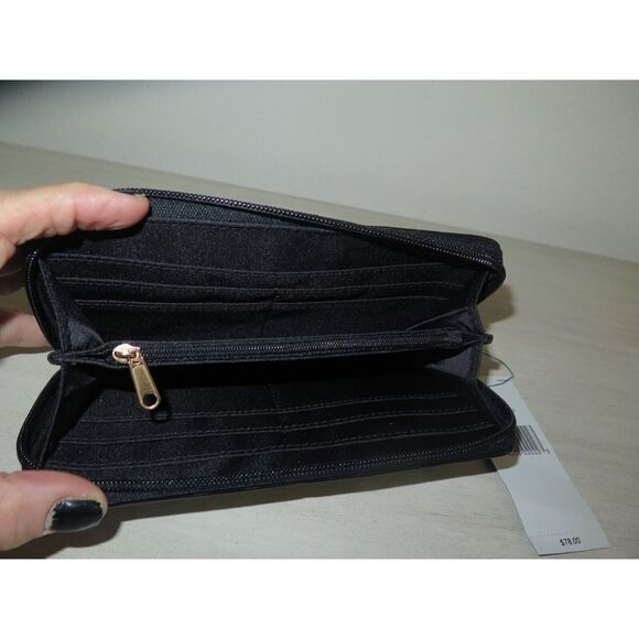 Tommy Hilfiger 69J4081 Women's Black/Gray/White TH Logo Zip-Around Wallet $80 - Picture 6 of 9